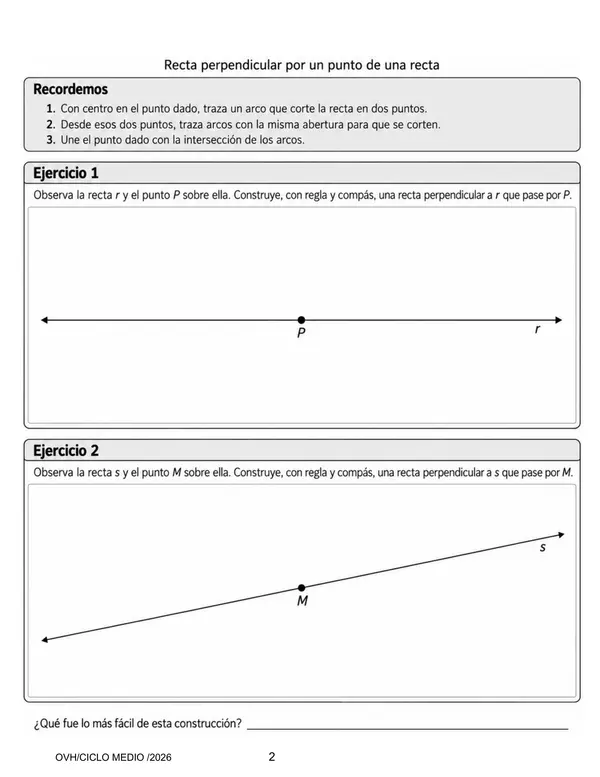 Guía Matemática 7° Básico | Construcciones geométricas con regla y compás