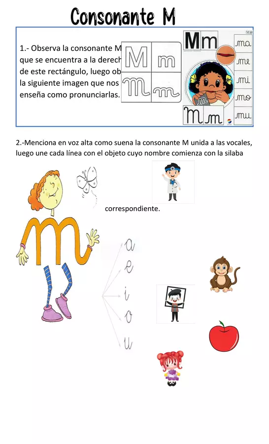 Conociendo consonante M