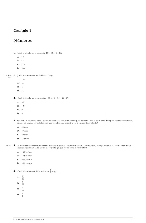 Cuadernillo SIMCE Matemática 2 medio