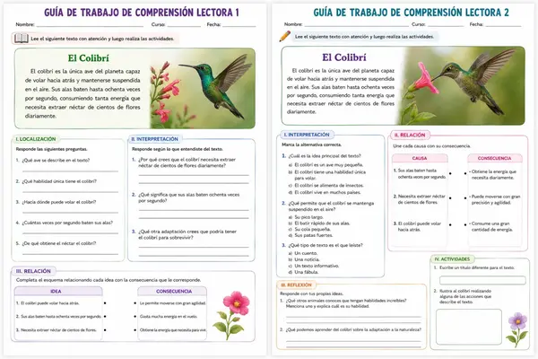 Reyes del aire. comprensión lectora 3 