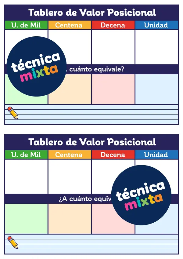 Tabla de Valor Posicional - Lista para Imprimir