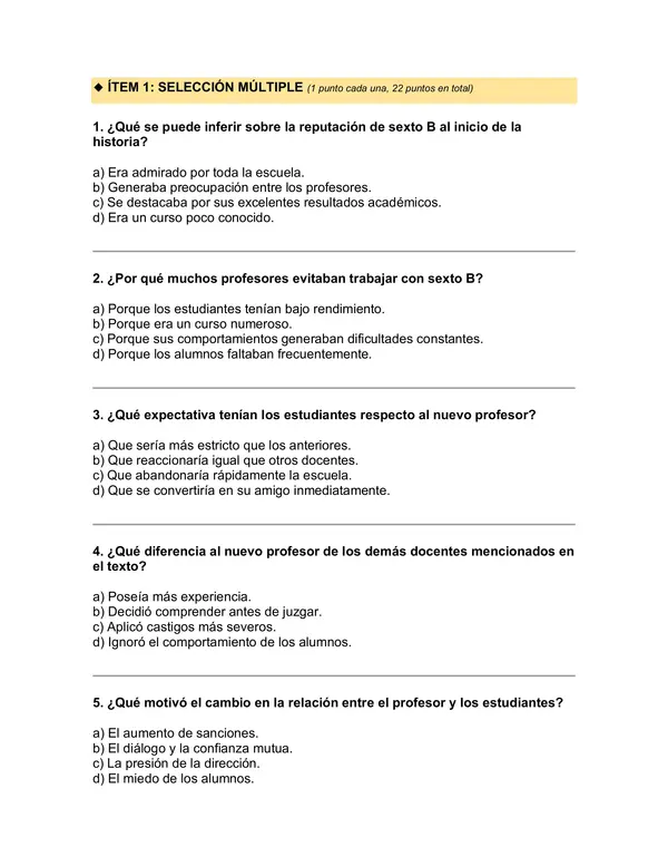 Prueba del libro " El terror de sexto b” (Yolanda Reyes Villamizar)