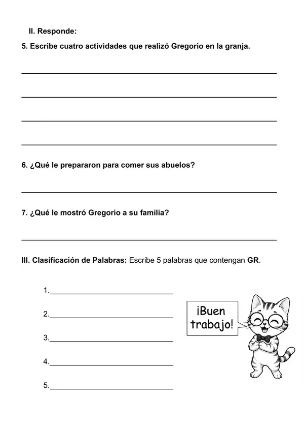 Comprensión Lectoras: Grupos Consonánticos (gl, gr, dr, fl, fr)