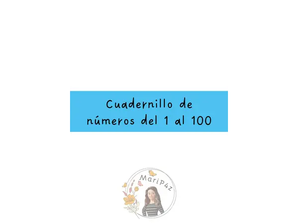 Cuadernillo de números del 1 al 100