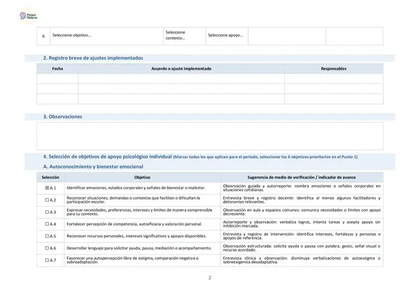 Plan de Apoyo Individual Psicológico PIE (PAI-PS) Transversal Semiautomatizado