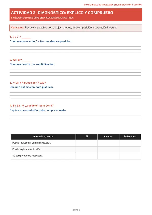 Multiplica y Divide: cuadernillo de nivelación | 3.º y 4.º básico