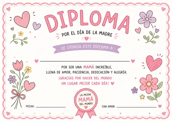 Diploma Día de la madre 