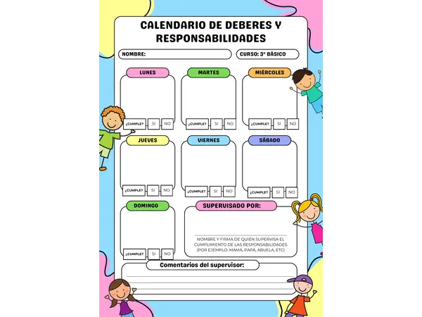 Calendario de responsabilidades