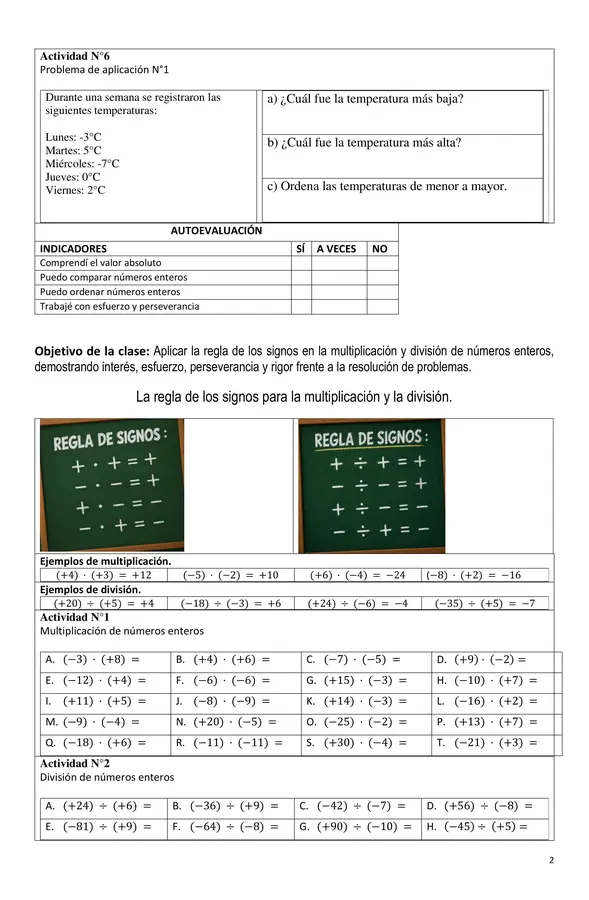 GUÍA DE VALOR ABSOLUTO + GUÍA DE REGLA DE LOS SIGNOS