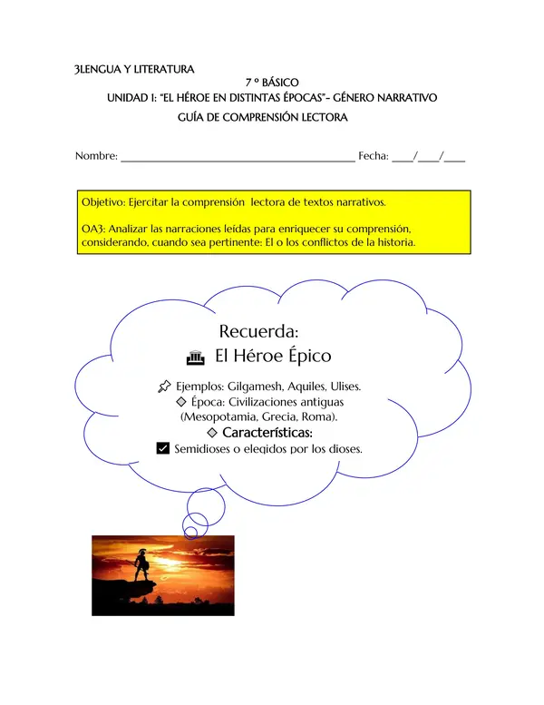 Guía de comprensión lectora " Los trabajos de Hércules" + Pauta de corrección