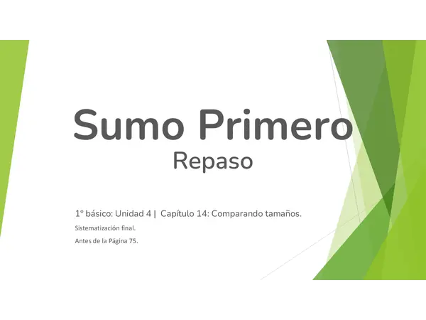 Matemáticas 1° Básico - Medición Inicial: Comparando Tamaños y Longitudes