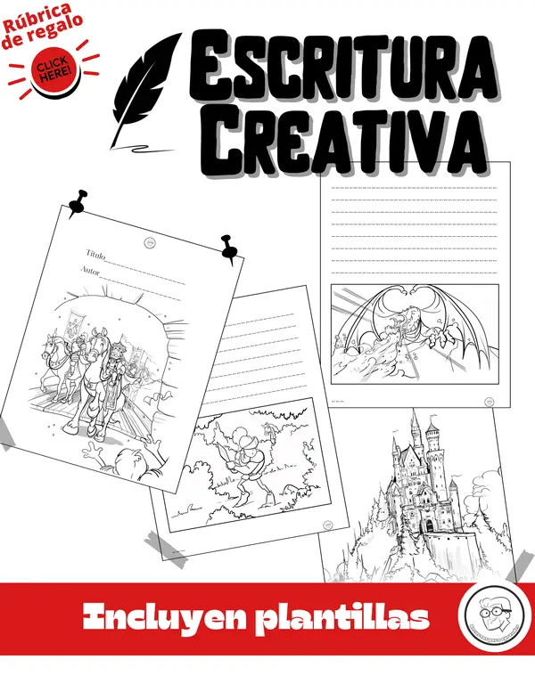 Escritura creativa + rúbrica editable de regalo