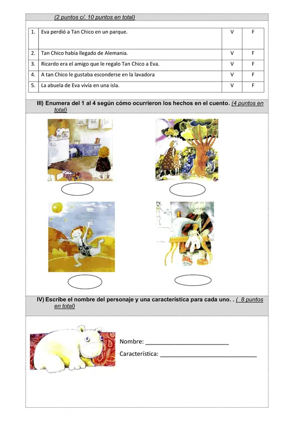 Evaluación "Eva y su Tan"