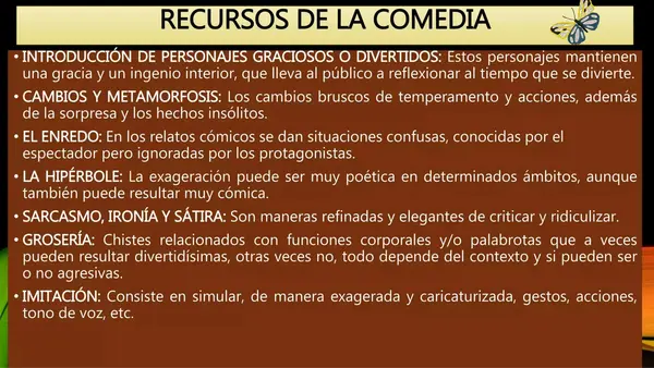  DOS CLASES COMPLETAS PARA SEGUIR LA UNIDAD DE LA COMEDIA 