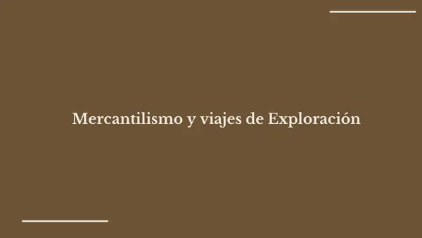 Mercantilismo y viajes de exploración