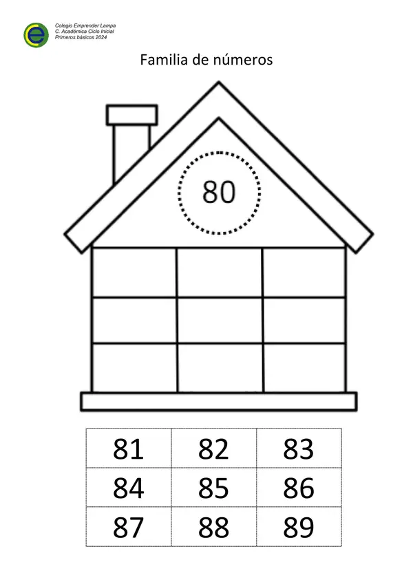 Familia de números 80 al 89