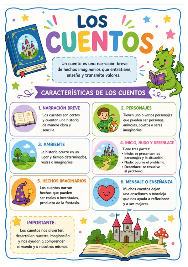 Cartel Educativo: Los Cuentos y sus Características