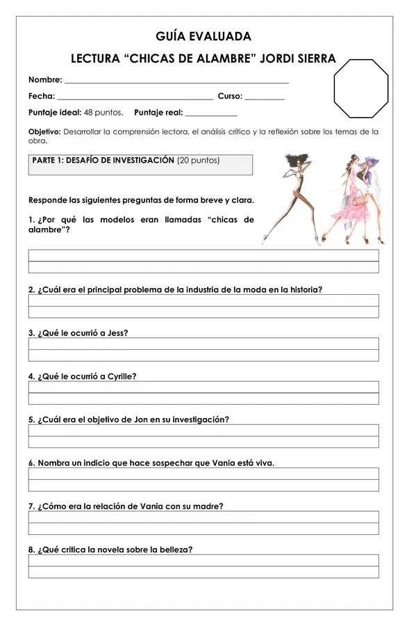 Guía evaluada - Chicas de alambre