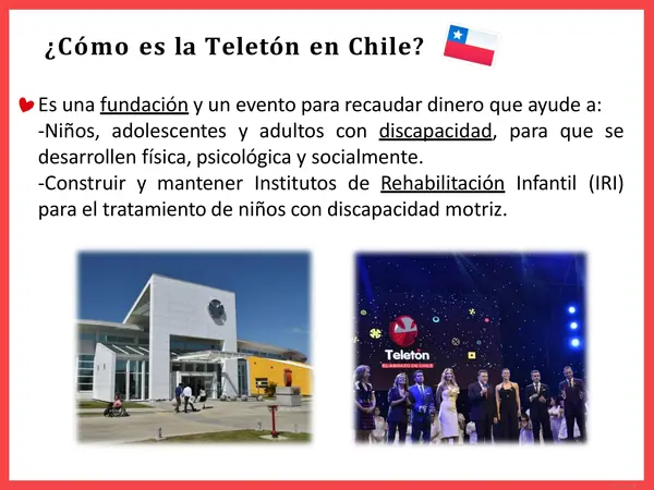 Breve introducción al evento de Teletón. Chile.