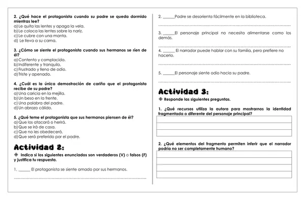 Guía de trabajo - Relato fantástico y de ciencia ficción ¿Quién soy?