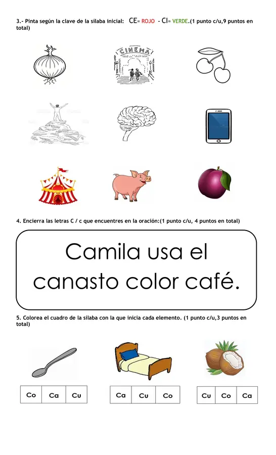 Evaluación sumativa de lenguaje. 