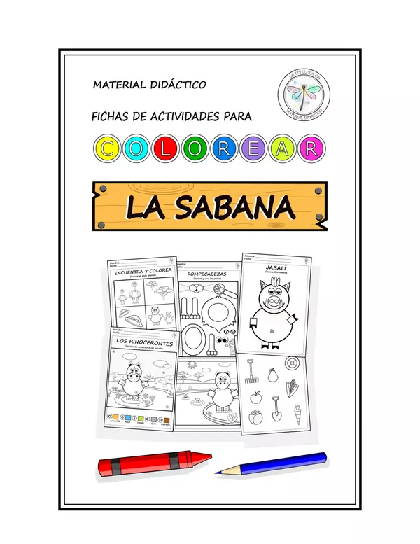 Fichas de actividades para colorear - La Sabana