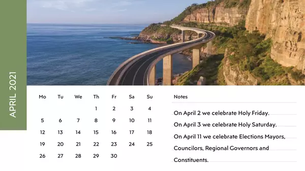 Calendar and reminder - Con fechas especiales de Chile