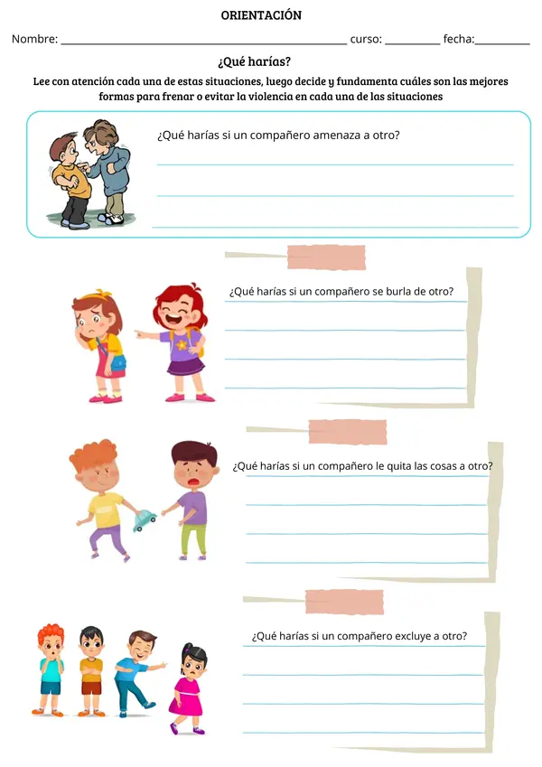 Ficha de Orientación: Solidaridad y Respeto - Prevención de la Violencia