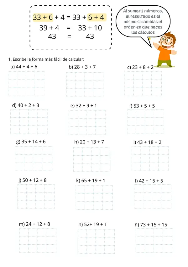 Matemática: Propiedades de la Adición - Conmutativa y Cálculo Mental