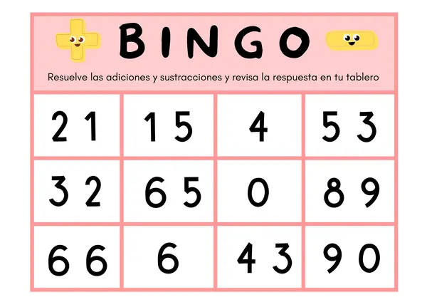 Bingo suma y resta