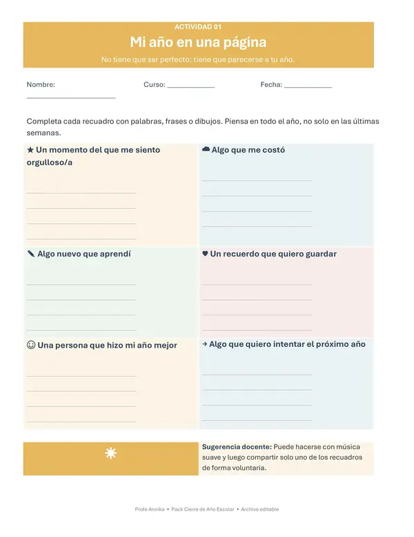  PACK CIERRE DE AÑO ESCOLAR | 10 ACTIVIDADES EDITABLES