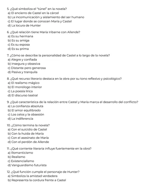 PRUEBA DE LECTURA "ÉL TÚNEL"