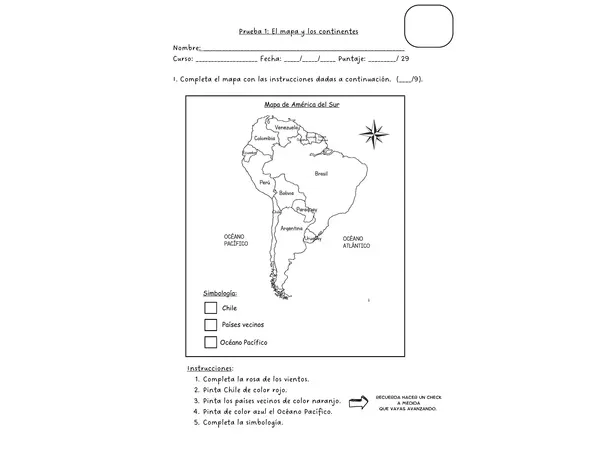 Evaluación mapas y continentes