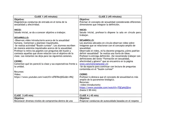 Planificación Clase a Clase: Marzo | Orientación 7° Básico