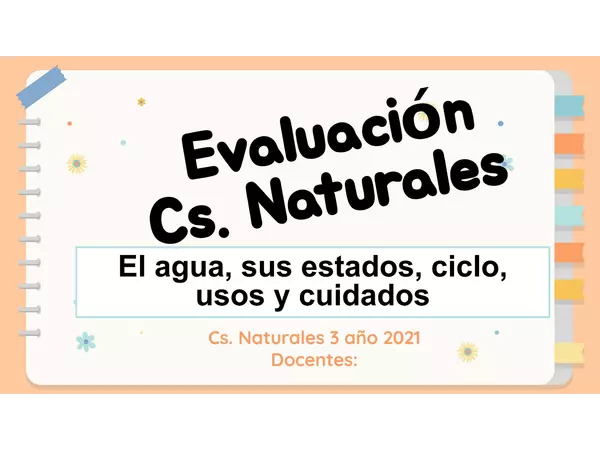 Evaluación en ppt el agua y sus estados