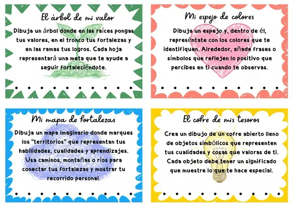 Tarjetas dibuja tu autoestima