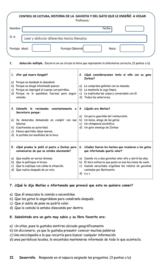 La historia de una gaviota y del gato que le enseñó a volar.