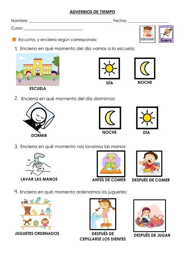 Guía adverbios de tiempo