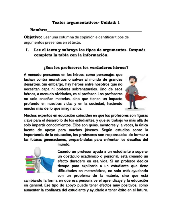 ARGUMENTACIÓN 7°BÁSICO- UNIDAD1