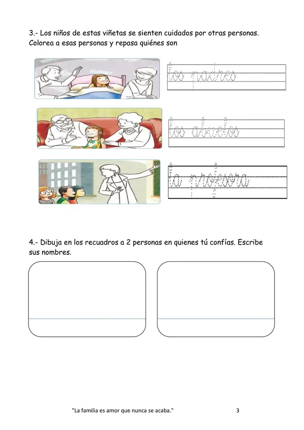 Unidad 3: Todos necesitamos del cuidado de los demás para poder vivir 