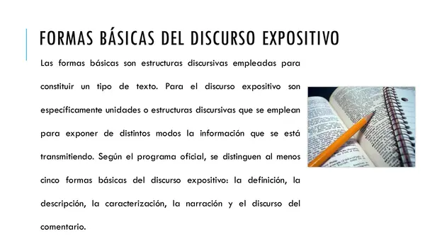 PPT FORMAS BASICAS DEL DISCURSO EXPOSITIVO, LENGUAJE, SEPTIMO