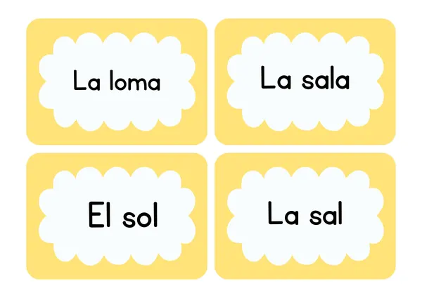 Tarjetas de lectura M P L S T