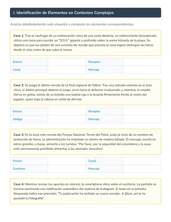 Guía de trabajo: Elementos de la comunicación