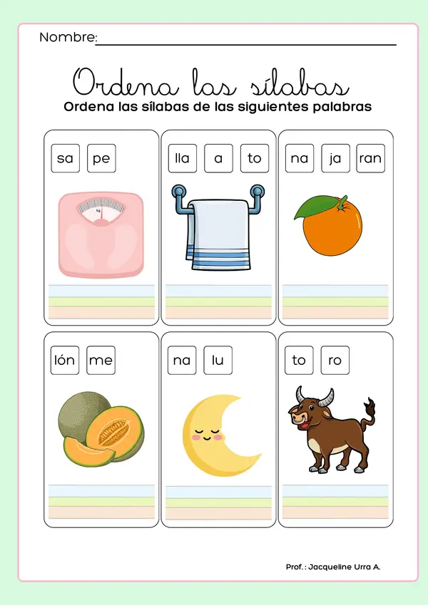 Ordena las sílabas 