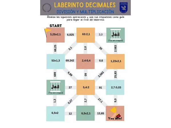 laberinto de decimales