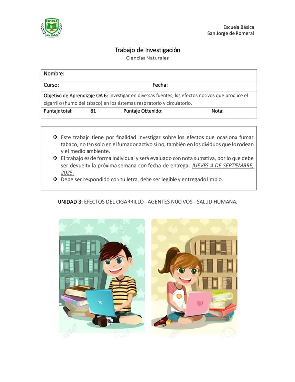 Trabajo de investigaciòn sobre daño que causa el consumo del cigarrillo