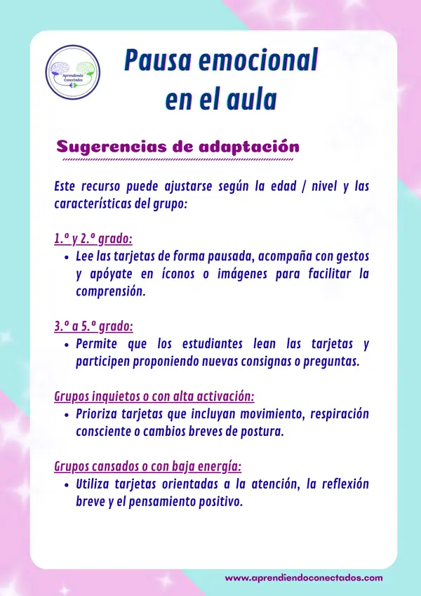 Pausa emocional en el aula