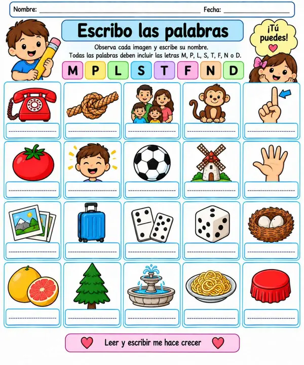 Escritura de palabras 