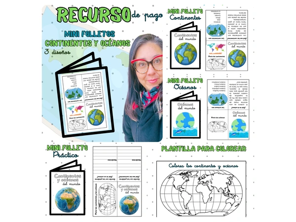 Mini folletos continentes y océanos 