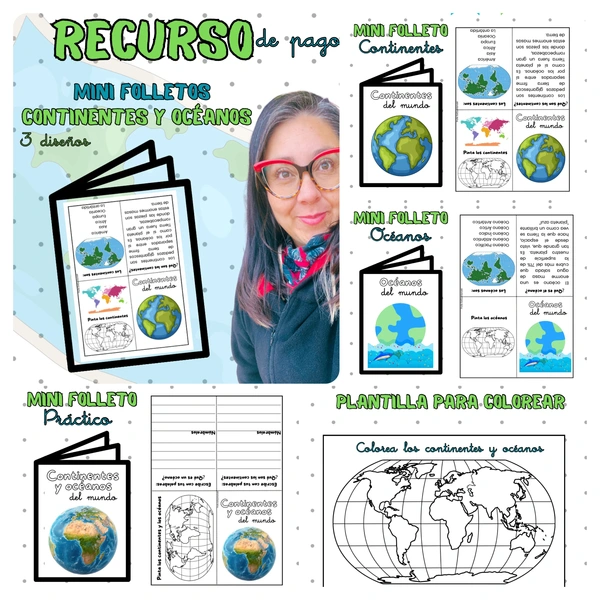 Mini folletos continentes y océanos 
